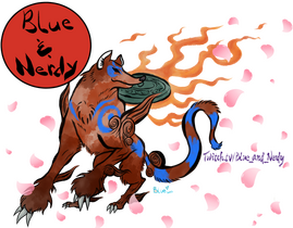 Okami art of my Fursona, for twitch stream