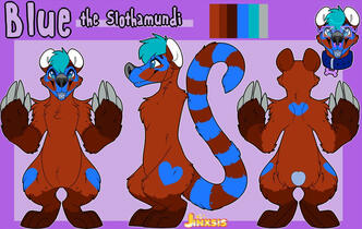 Blue&#39;s more feral/fursuit-style ref! Art by: Jinxsis